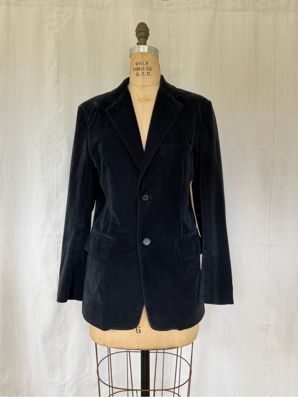 Barneys New York Black Corduroy Blazer Jacket